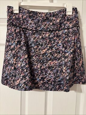 The Academy Brand Abstract A-Line Skirt in Black with Pastel Pink & Blue Accents